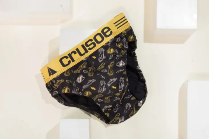 Crusoe underwear in black and yellow, perfect for a stylish and vibrant look clicked with perfect photography skill.