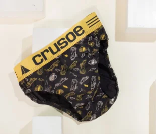 Crusoe underwear in black and yellow, perfect for a stylish and vibrant look clicked with perfect photography skill.