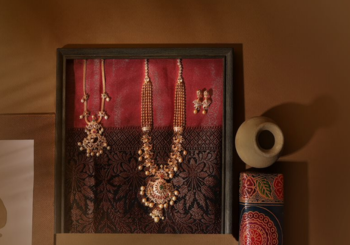 A full set of a necklace, haram, and earing with elegant design captured by talented photographer